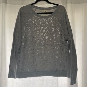 Lightweight Grey Leopard Print Sweatshirt